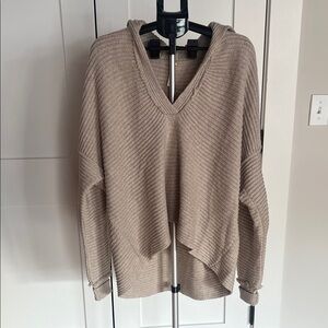 Free People Taupe V-Neck Sweater